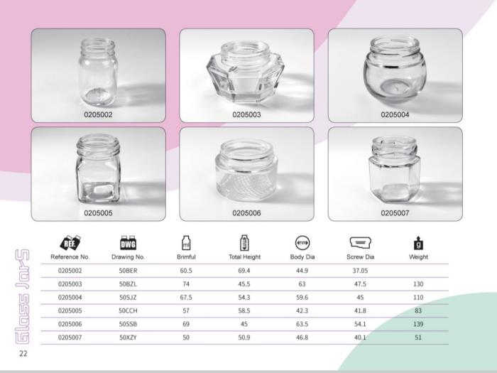 Clear Glass Food Jars 50ml - 75ml